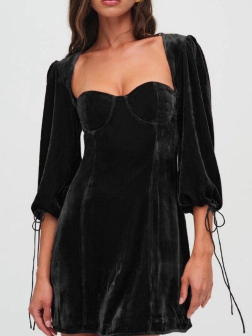 For Love and Lemons Nadine Velvet Bustier Mini Dress